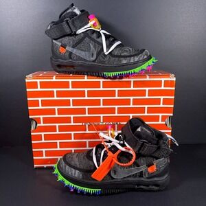 Nike Off-White x Air Force 1 Mid Black DO6290-001 2022 Men's Size 4‎